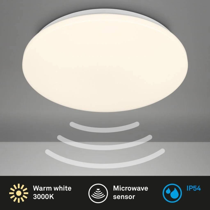 Briloner 3828-016 - LED stropno svetlo za kupatilo sa senzorom pokreta WALK LED/24W/230V IP54 prečnik 35 cm belo