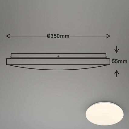 Briloner 3828-016 - LED stropno svetlo za kupatilo sa senzorom pokreta WALK LED/24W/230V IP54 prečnik 35 cm belo