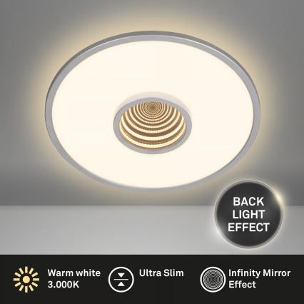 Briloner 3847014 - LED plafonsko svetlo TORO LED/18W/230V, prečnik 42 cm, mat hrom