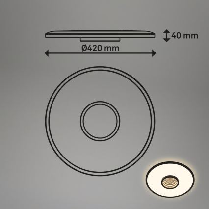 Briloner 3847015 - LED plafonsko svetlo TORO LED/18W/230V, prečnik 42 cm, crno