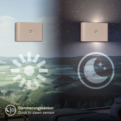 Briloner 3878011 - LED punjivo zidno svetlo sa senzorom pokreta i sumraka CHAT LED/3W/5V 2000 mAh bež