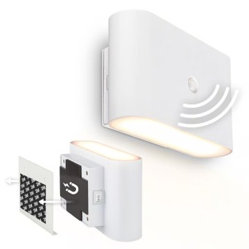 Briloner 3878016 - LED punjivo zidno svetlo sa senzorom pokreta i sumraka CHAT LED/3W/5V 2000 mAh belo
