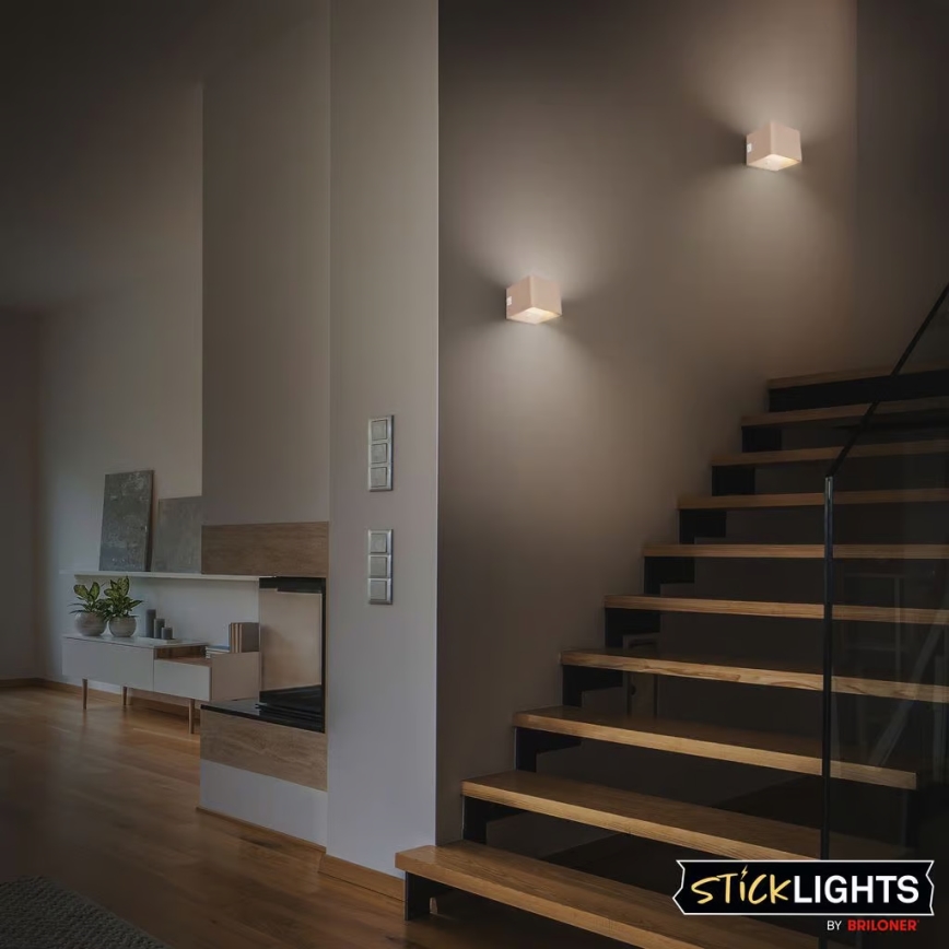 Briloner 3879011 - Punjivo zidno LED svetlo sa senzorom pokreta i sumraka BORRA LED/1,5W/5V 3600 mAh bež