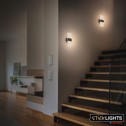 Briloner 3888015 - LED punjivo zidno svetlo sa senzorom pokreta i senzorom sumraka AURA LED/2,5W/5V 1800 mAh crno