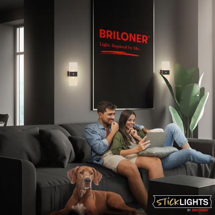 Briloner 3888015 - LED punjivo zidno svetlo sa senzorom pokreta i senzorom sumraka AURA LED/2,5W/5V 1800 mAh crno