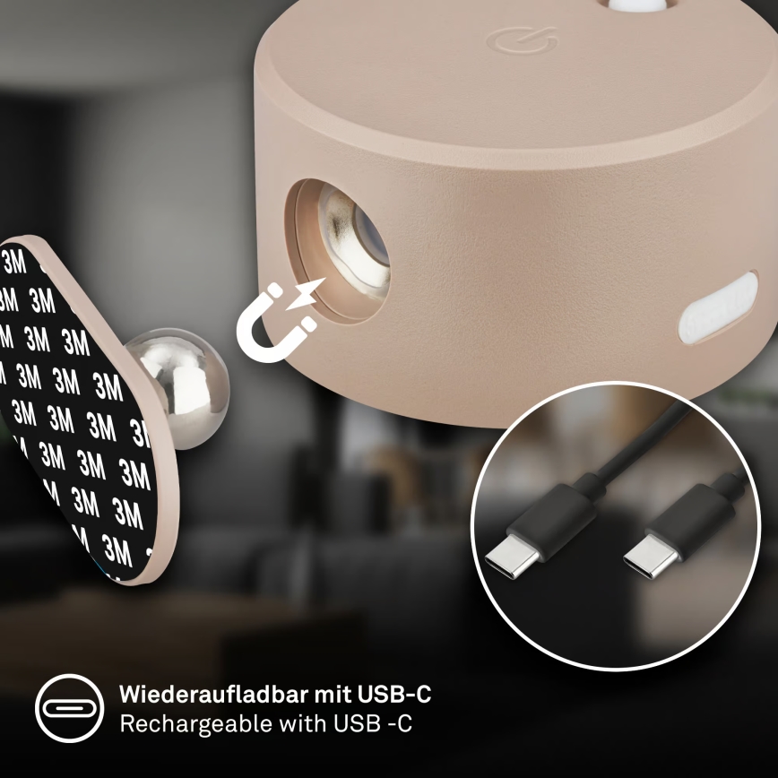 Briloner 3896011 - LED prigušiva punjiva zidna svetiljka TARI LED/1,6W/5V 1500 mAh bež