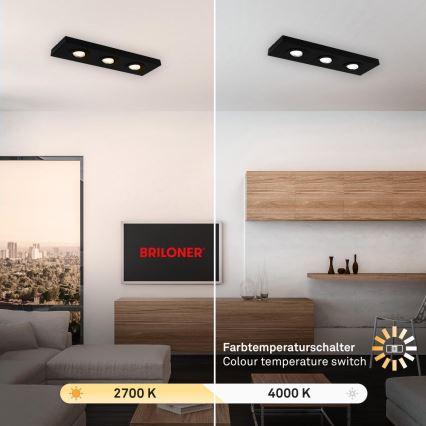 Briloner 3996035 - LED ugradna svetiljka CTS 3xLED/4W/230V 2700/4000K crna