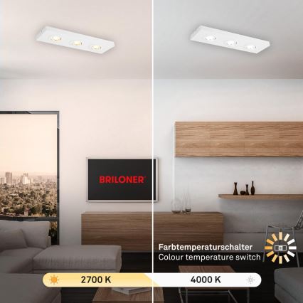Briloner 3996036 - LED spot svetiljka CTS 3xLED/4W/230V 2700/4000K bela