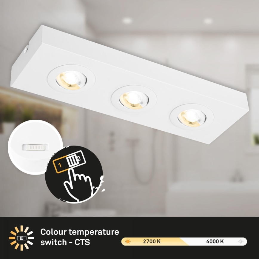 Briloner 3996036 - LED spot svetiljka CTS 3xLED/4W/230V 2700/4000K bela