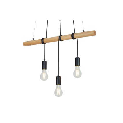 Briloner 4015035 - Luster na sajli 3xE27/25W/230V, od kaučukovca