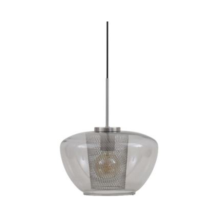 Briloner 4016-014 - Luster na sajli SEVENTIES 1xE27/40W/230V zadimljeno siva