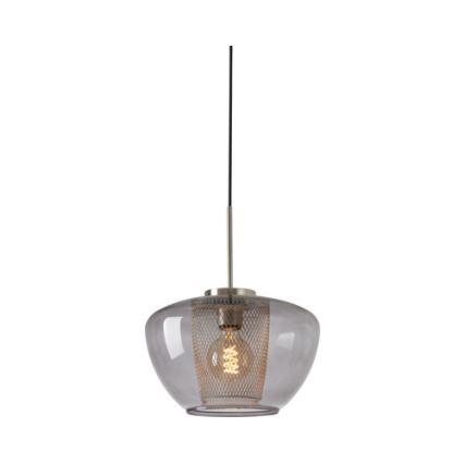 Briloner 4016-014 - Luster na sajli SEVENTIES 1xE27/40W/230V zadimljeno siva