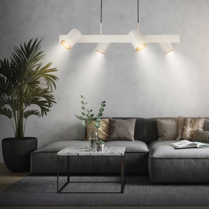 Briloner 4058044 - Luster na sajli ERA 4x GU10/10W/230V krem