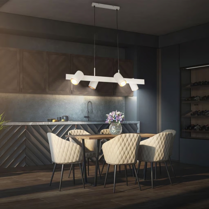 Briloner 4058044 - Luster na sajli ERA 4x GU10/10W/230V krem