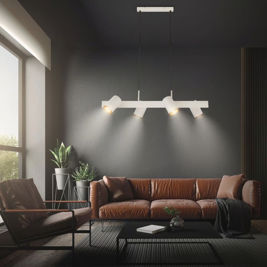 Briloner 4058044 - Luster na sajli ERA 4x GU10/10W/230V krem