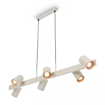 Briloner 4058064 - Luster na sajli ERA 6xGU10/10W/230V krem boje