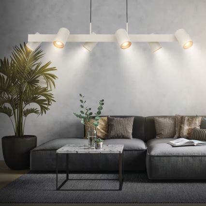 Briloner 4058064 - Luster na sajli ERA 6xGU10/10W/230V krem boje