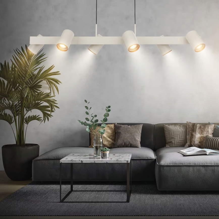 Briloner 4058064 - Luster na sajli ERA 6xGU10/10W/230V krem boje