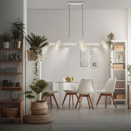 Briloner 4058064 - Luster na sajli ERA 6xGU10/10W/230V krem boje