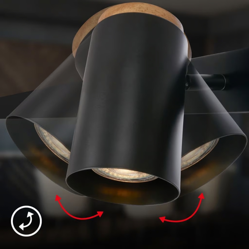 Briloner 4059045 - Luster na sajli ERA 4xGU10/10W/230V crne boje