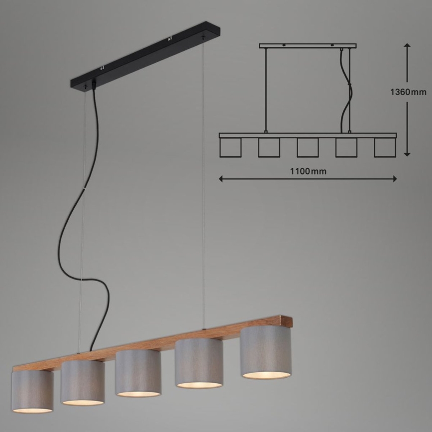 Briloner 4075-054 - Luster na sajli RHON 5xE14/25W/230V