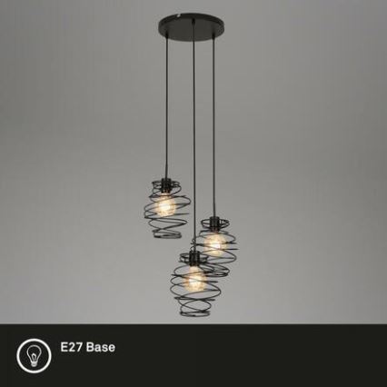 Briloner 4870-035 - Luster na sajli 3xE27/60W/230V