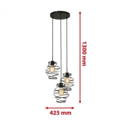 Briloner 4870-035 - Luster na sajli 3xE27/60W/230V