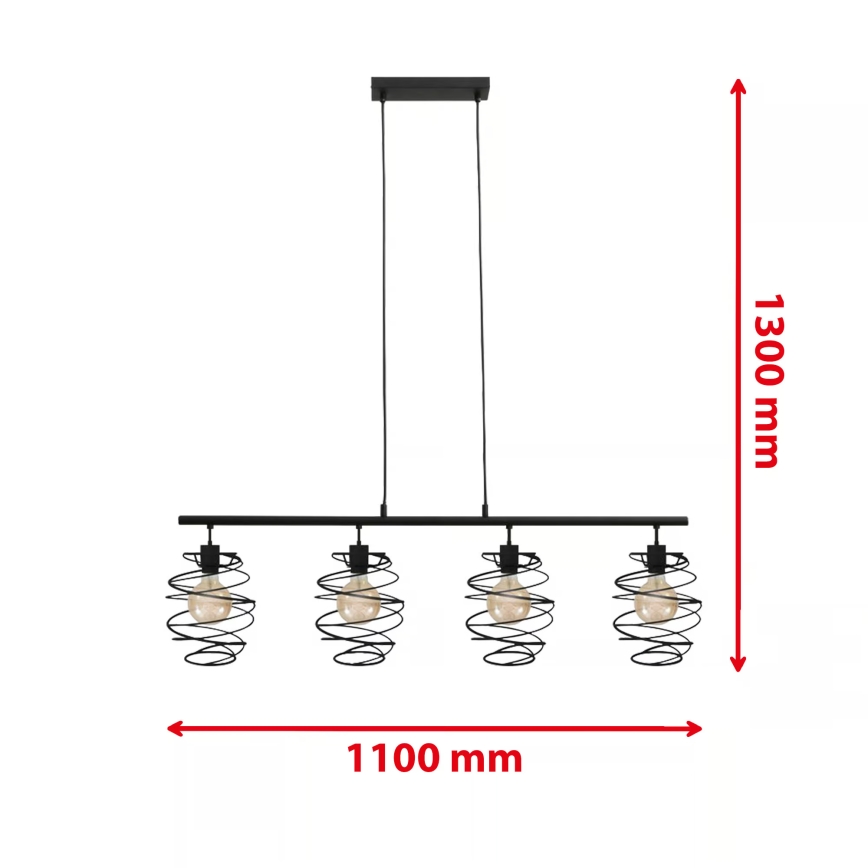 Briloner 4871-045 - Luster na sajli 4xE27/60W/230V