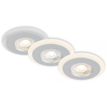 Briloner 7039034 - SET 3x LED ugradno stropno svetlo za kupatilo LED/5W/230V IP44 matni hrom