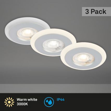 Briloner 7039034 - SET 3x LED ugradno stropno svetlo za kupatilo LED/5W/230V IP44 matni hrom