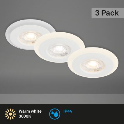 Briloner 7039036 - Komplet 3x LED ugradnih svetala za kupatilo LED/5W/230V IP44 belo