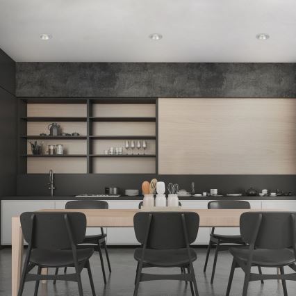 Briloner 7041-034 - SET od 3 LED ugradna plafonska svetla za kupatilo, LED/4,9W/230V, IP44, srebrna