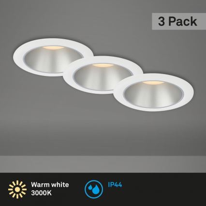 Briloner 7041-036 - SET od 3 ugradnih kupatilskih LED svetala, LED/4,9W/230V, IP44, bela
