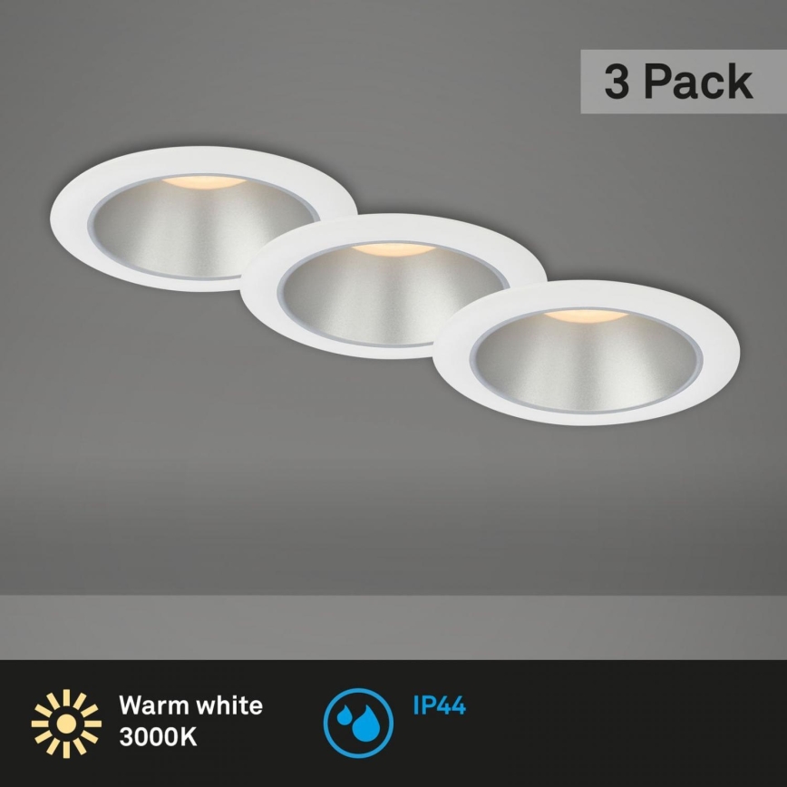 Briloner 7041-036 - SET od 3 ugradnih kupatilskih LED svetala, LED/4,9W/230V, IP44, bela