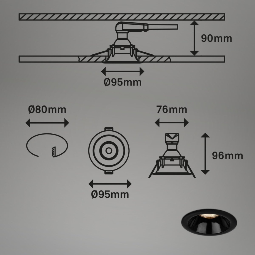Briloner 7042-035 - Set od 3 kupatilskih ugradnih stropnih svetala, 1x GU10/9W/230V, IP23