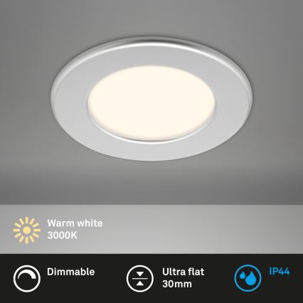 Briloner 7049014 - LED prigušiva kupatilsko ugradno plafonsko svetlo LED/6W/230V 3000K IP44 mat hrom