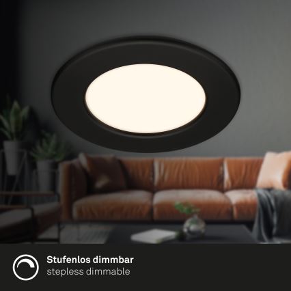 Briloner 7049015 - LED prigušiva kupatilsko ugradno plafonsko svetlo LED/6W/230V 3000K IP44 crna