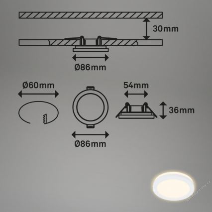 Briloner 7055-036 - Komplet od 3 ugradne kupatilske LED svetiljke LED/3W/230V IP44
