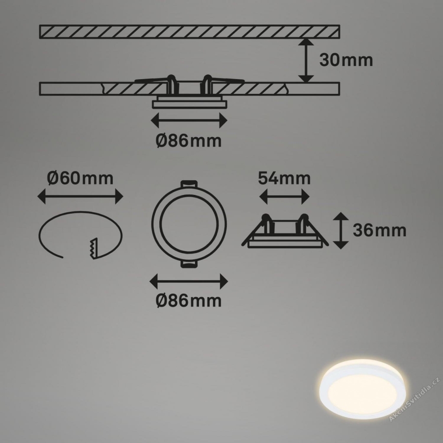 Briloner 7055-036 - Komplet od 3 ugradne kupatilske LED svetiljke LED/3W/230V IP44