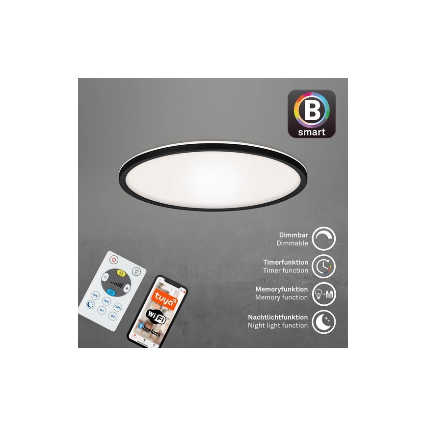 Briloner 7059-015 - prigušiva plafonska LED svetiljka SLIM LED/22W/230V 2700-6500K Wi-Fi Tuya + daljinski upravljač