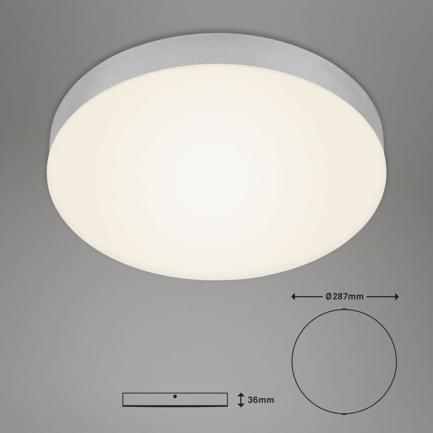 Briloner 7066-014 - LED plafonjera FLAME LED/21W/230V 3000K srebrna prečnik 28,7 cm