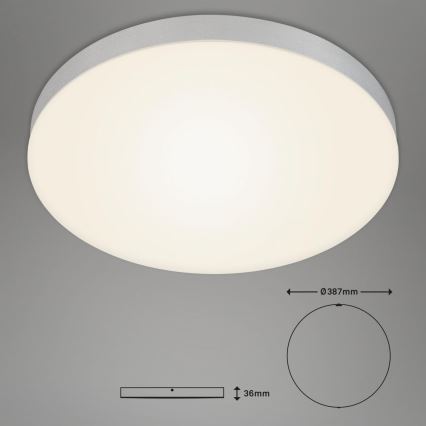 Briloner 7068-014 - LED plafonsko svetlo FLAME LED/24,5W/230V 3000K Ø 38 cm srebrno