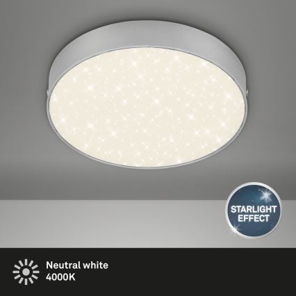 Briloner 7073-414 - LED plafonsko svetlo STAR SKY LED/16W/230V 4000K Ø 21 cm srebrna