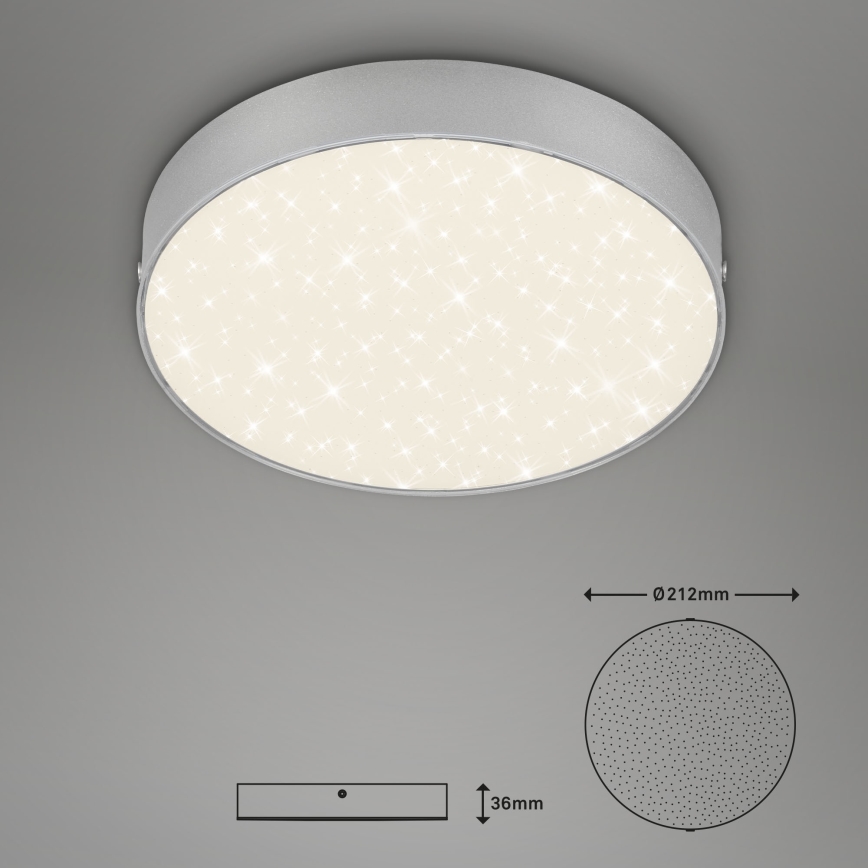 Briloner 7073-414 - LED plafonsko svetlo STAR SKY LED/16W/230V 4000K Ø 21 cm srebrna
