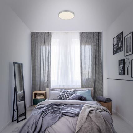 Briloner 7074-414 - LED stropna svetiljka STAR SKY LED/21W/230V 4000K prečnik 28 cm srebrna