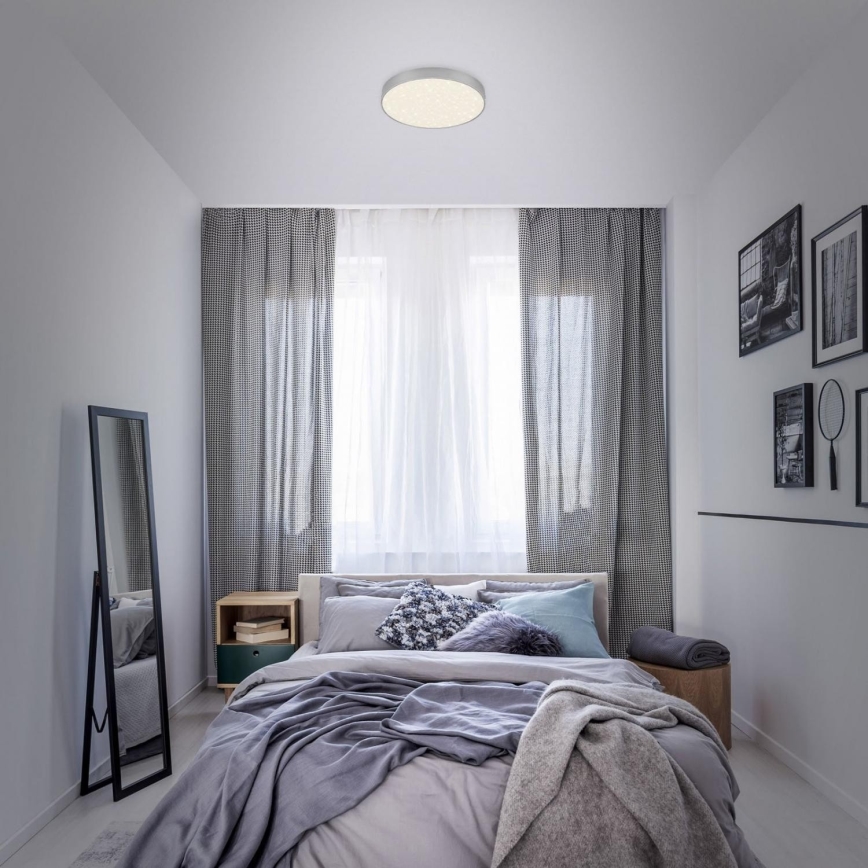 Briloner 7074-414 - LED stropna svetiljka STAR SKY LED/21W/230V 4000K prečnik 28 cm srebrna