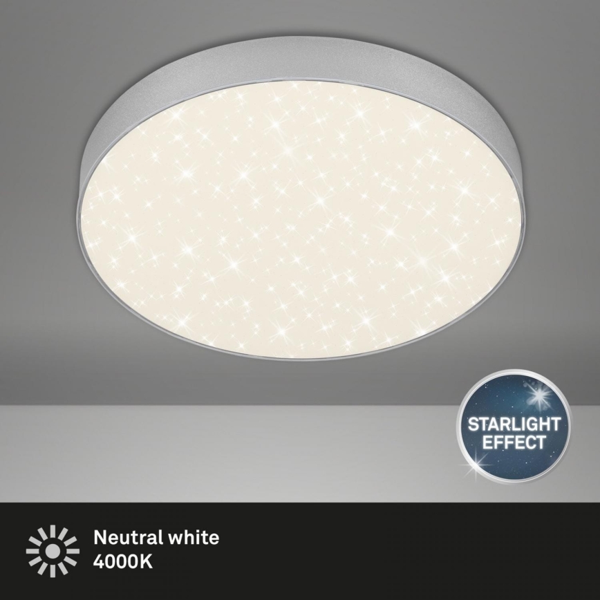 Briloner 7074-414 - LED stropna svetiljka STAR SKY LED/21W/230V 4000K prečnik 28 cm srebrna