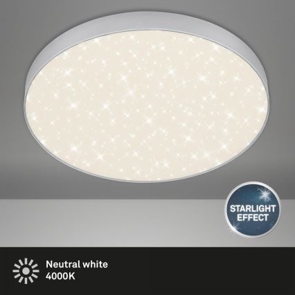 Briloner 7075-414 - LED plafonsko svetlo STAR SKY LED/24,5W/230V 4000K prečnik 38 cm srebrno