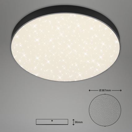Briloner 7075-415 - LED plafonsko svetlo STAR SKY LED/24,5W/230V 4000K prečnika 38 cm crno