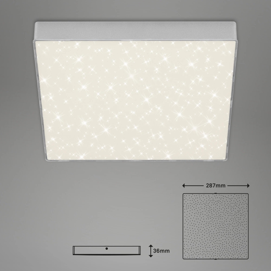 Briloner 7078-414 - LED plafonjera STAR SKY LED/21W/230V 4000K 28x28 cm srebrna